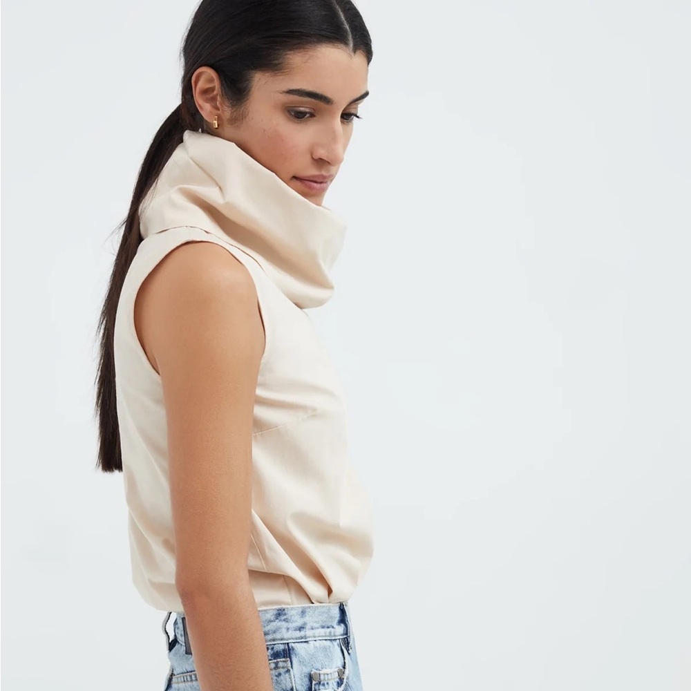 Elegant Cream Sleeveless Top